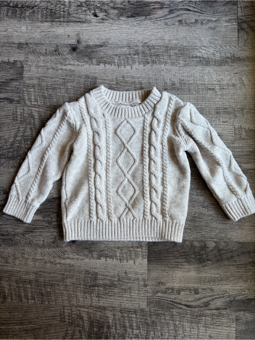 Little Planet by Carter's Cable Knit Sweater 24M Oatmeal Heather Organic Cotton